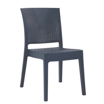 Silla LIDO, apilable, polipropileno antracita