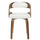 Sillón LOARRE, fijo, madera, similpiel blanca