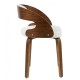 Sillón LOARRE, fijo, madera, similpiel blanca