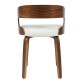 Sillón LOARRE, fijo, madera, similpiel blanca