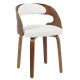 Sillón LOARRE, fijo, madera, similpiel blanca
