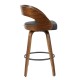 Taburete LOARRE, madera, similpiel negra