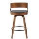 Taburete LOARRE, madera, similpiel negra