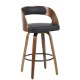 Taburete LOARRE, madera, similpiel negra