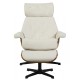 Butaca con ottoman EUROPA, madera, metal, similpiel beige
