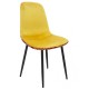 Silla HORUS NEW, metal, tapizado velvet amarillo con trasera floral a juego