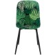 Silla HORUS NEW, metal, tapizado velvet verde con trasera floral a juego