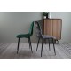 Silla HORUS NEW, metal, tapizado velvet verde con trasera floral a juego