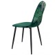 Silla HORUS NEW, metal, tapizado velvet verde con trasera floral a juego