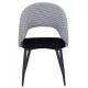Silla CLEO, metal, tapizado pata de gallo con negro