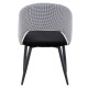 Silla CLEO, metal, tapizado pata de gallo con negro