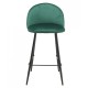 Taburete MAGDA NEW, metal, tapizado velvet verde