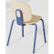 Silla COLMAR, apilable, azul, contrachapado revestido con HPL, color natural