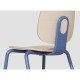 Silla COLMAR, apilable, azul, contrachapado revestido con HPL, color natural