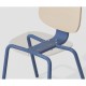 Silla COLMAR, apilable, azul, contrachapado revestido con HPL, color natural