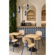 Silla COLMAR, apilable, azul, contrachapado revestido con HPL, color natural
