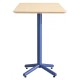 Mesa COLMAR, alta, azul, tapa de contrachapado revestido con HPL, color natural, 70 x 70 cms