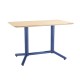 Mesa COLMAR, azul, tapa de contrachapado revestido con HPL, color natural, 120 x 70 cms