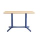 Mesa COLMAR, azul, tapa de contrachapado revestido con HPL, color natural, 120 x 70 cms