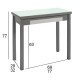 Mesa de cristal con apertura tipo libro para cocina y comedor tipo Alba libro modelo Liria