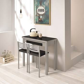 Mesa de cristal con apertura tipo libro para cocina y comedor tipo Alba libro modelo Liria