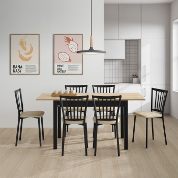  Mesa extensible laminada para cocina y comedor estilo Mesa Arona modelo Brisa