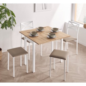  Mesa laminada con apertura tipo libro para cocina y comedor tipo Mesa Nube modelo Tera
