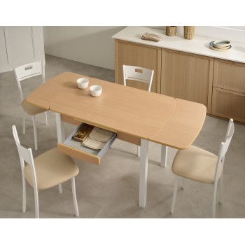 Mesa extensible laminada para cocina y comedor tipo Mesa Koral modelo Riva