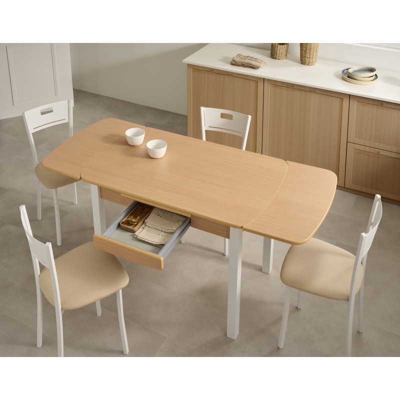 Mesa extensible laminada para cocina y comedor tipo Mesa Koral modelo Riva