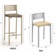 Taburete con respaldo para cocina y comedor estilo Kelsamodelo Iria