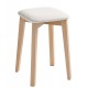 Taburete bajo de madera tapizada para cocina y comedor estilo taburete Zoe modelo Luna