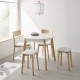 Taburete bajo de madera tapizada para cocina y comedor estilo taburete Zoe modelo Luna