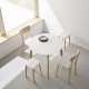 Taburete bajo de madera tapizada para cocina y comedor estilo taburete Zoe modelo Luna