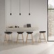 Taburete alto de madera de polipropileno para cocina y comedor tipo taburete Turin modelo Eira