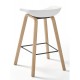 Taburete alto de madera de polipropileno para cocina y comedor tipo taburete Turin modelo Eira