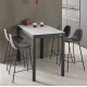 Taburete alto metálica de piel sintética para cocina y comedor estilo Taburete Oslo modelo Noa