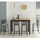 Taburete con respaldo metálica tapizada para cocina y comedor tipo taburete Petra modelo Lena