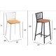 Taburete con respaldo metálica tapizada para cocina y comedor tipo taburete Petra modelo Lena