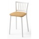 Taburete con respaldo metálica tapizada para cocina y comedor tipo taburete Petra modelo Lena