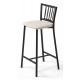 Taburete con respaldo metálica tapizada para cocina y comedor tipo taburete Petra modelo Lena