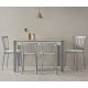 Taburete con respaldo metálica tapizada para cocina y comedor tipo taburete Petra modelo Lena