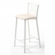 Taburete con respaldo metálica tapizada para cocina y comedor tipo taburete Petra modelo Lena