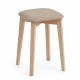 Taburete bajo de madera tapizada para cocina y comedor estilo taburete Zoe modelo Luna