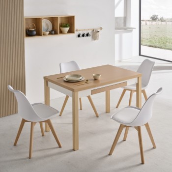Mesa extensible de laminados especiales para cocina y comedor tipo Mesa Ibiza modelo Dalia