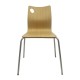 Silla AMELIE, apilable, acero inoxidable, asiento laminado HPL, color natural