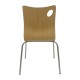 Silla AMELIE, apilable, acero inoxidable, asiento laminado HPL, color natural