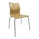 Silla AMELIE, apilable, acero inoxidable, asiento laminado HPL, color natural