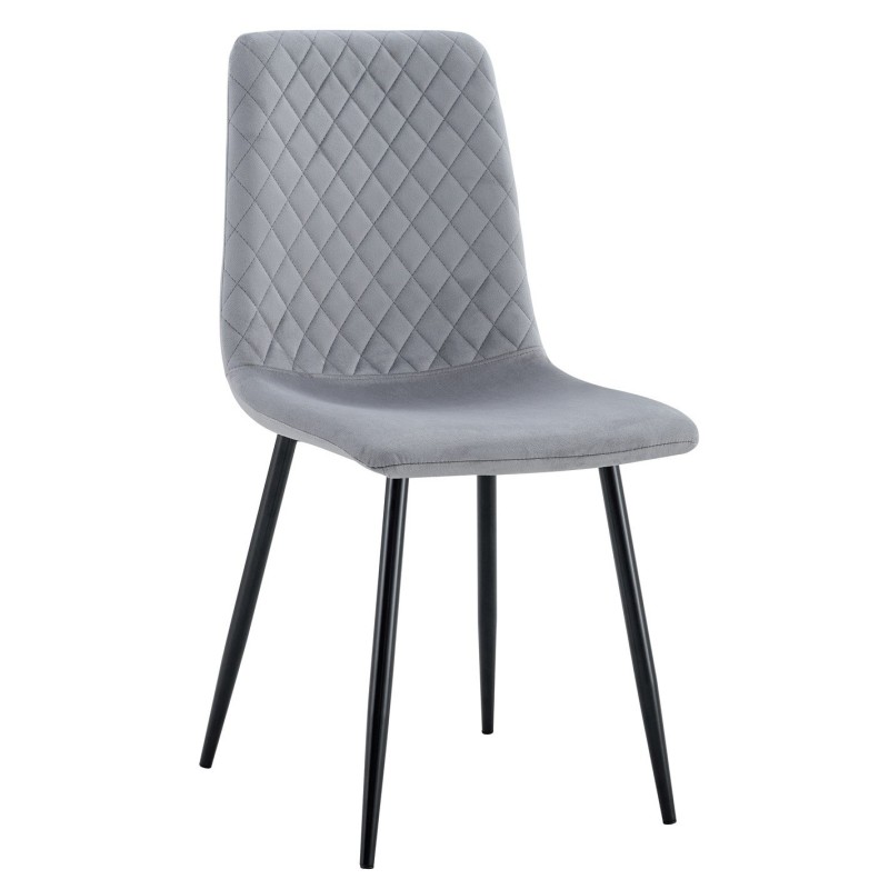 Silla LUCIA NEW, metal, tapizado velvet gris oscuro