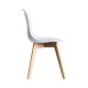 Silla MARAIS, madera, polipropileno blanco