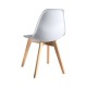 Silla MARAIS, madera, polipropileno blanco